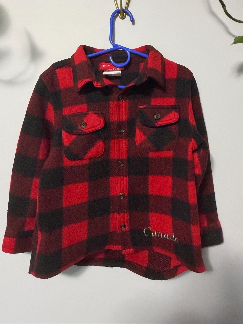 Kids Red and Black checked fleece flannel shirt and Skeleton long sleeve bundle